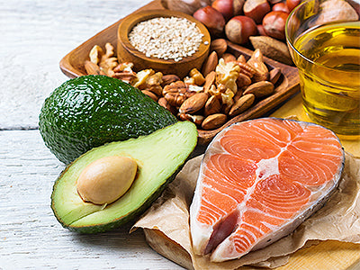 Fisch, Avocado und Nüsse