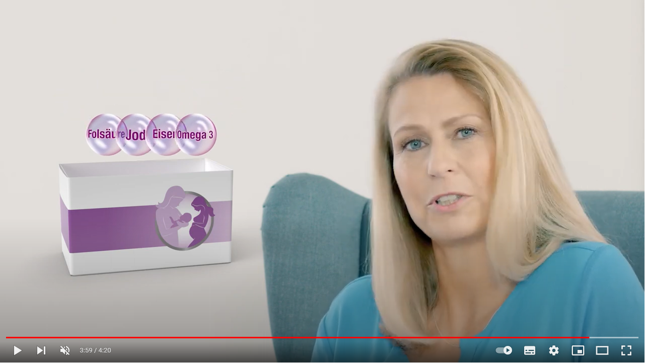 Video laden: Das Video erklärt die wichtigsten Nährstoffe, welche eine Schwangerschaft unterstützen.