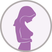 Icon Frau mit Babywunsch lila