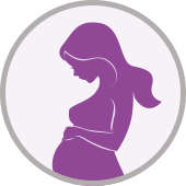 Icon schwangere Frau lila