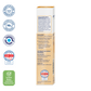 Man sieht die Rückseite der Verpackung des Produktes tetesept Baby Wind & Wetter Balsam von tetesept. Parfümfreier Balsam mit Bio-Haferöl. Schützt vor Wind und Kälte. Wasserfrei und sehr gut hautverträglich.